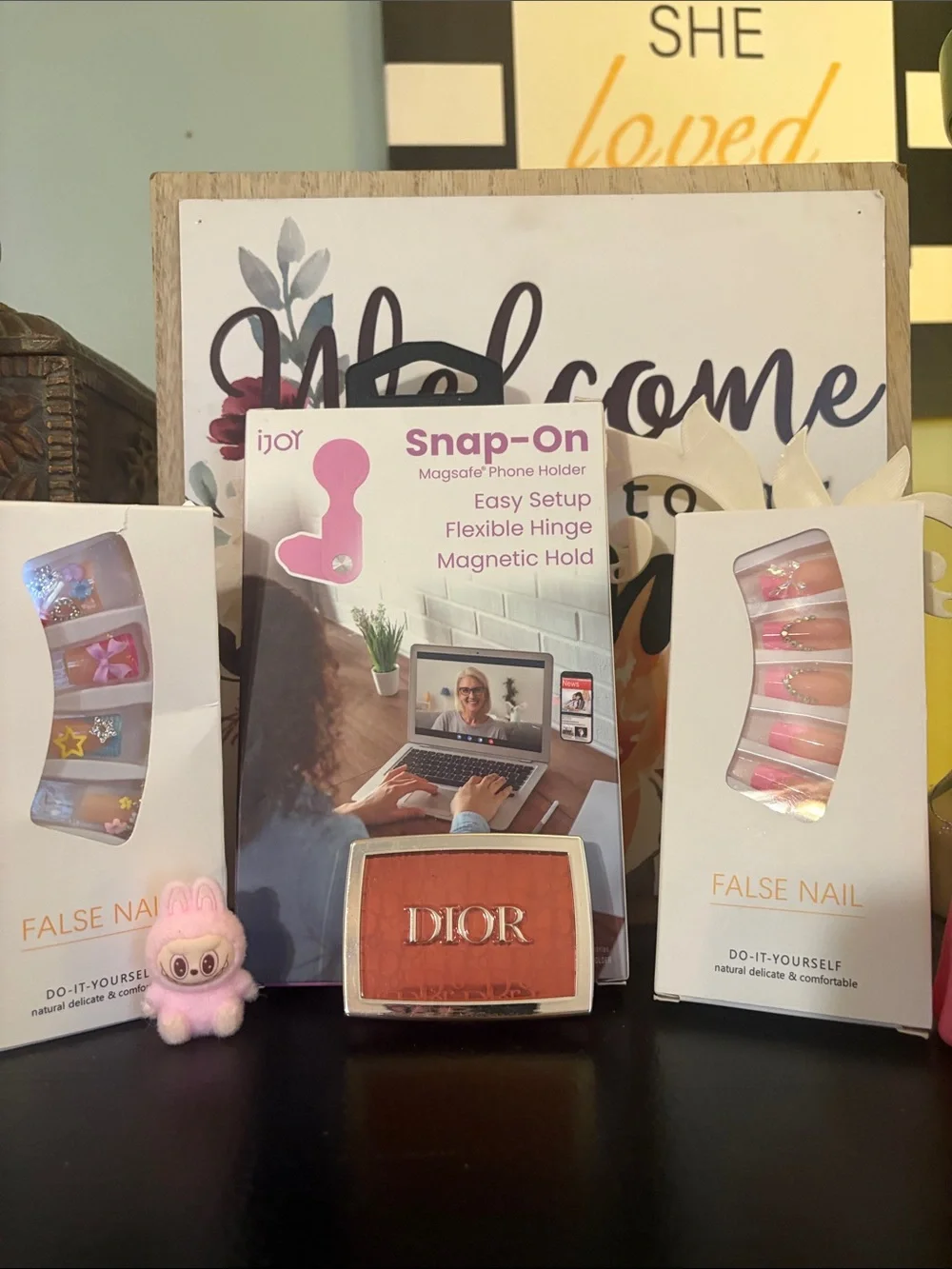 8 piece bundle Snap-On Magnetic Phone Holder - Pink. & Dior & more